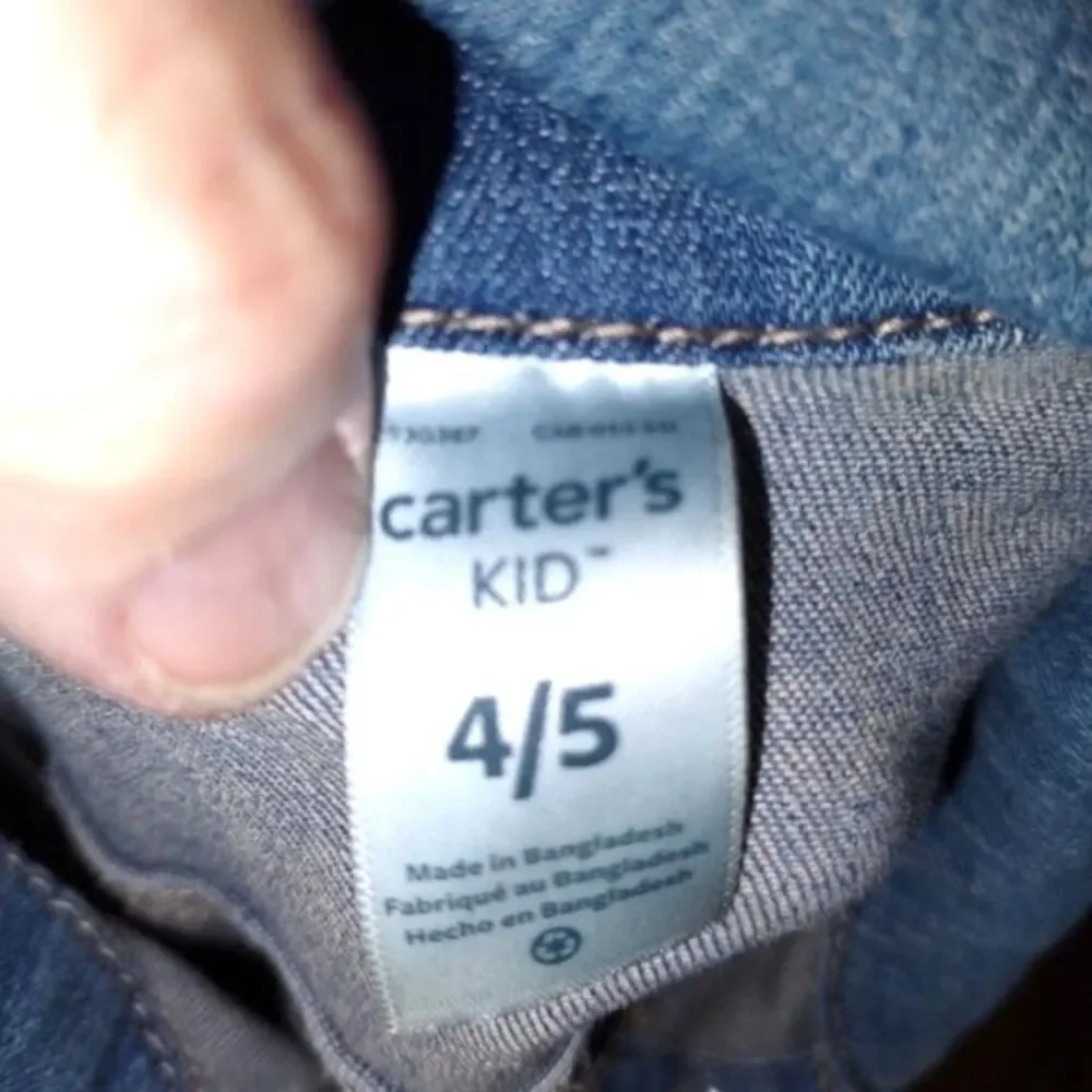Carter's Light Wash Blue Denim Jean Jacket Girls‎ Size 4/5